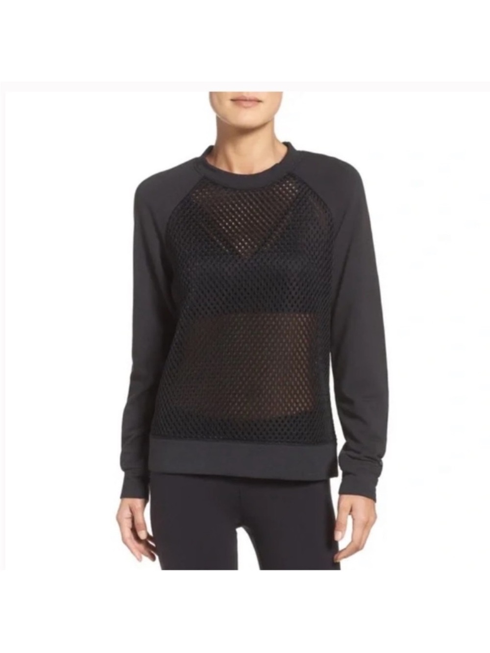 Alo Yoga Black Mesh Pullover